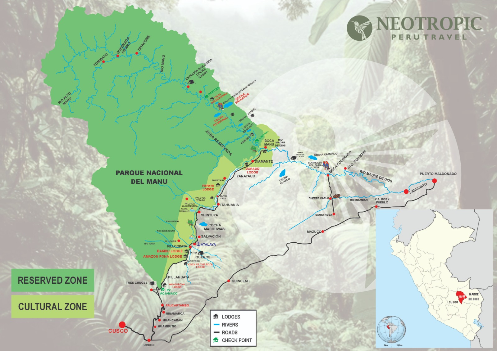 manu national park map manu national park map
